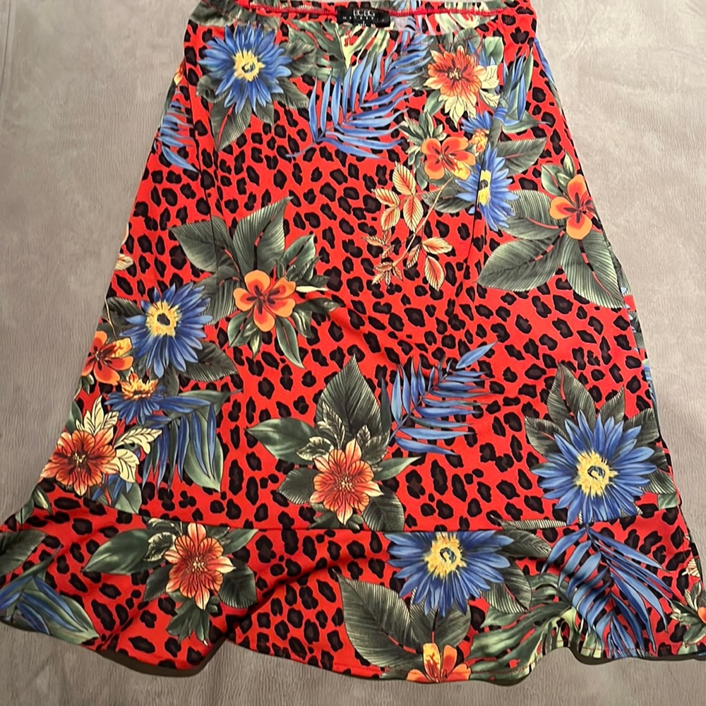 BCBG Leopard Print floral skirt